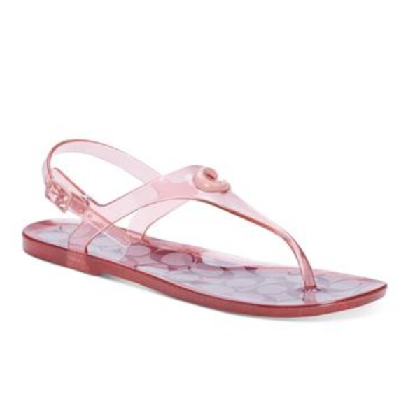 Coach Women's Natalee Rubber Jelly Sandals - Candy Apple/Candy Pink - UK 4 - Picture 1 of 1